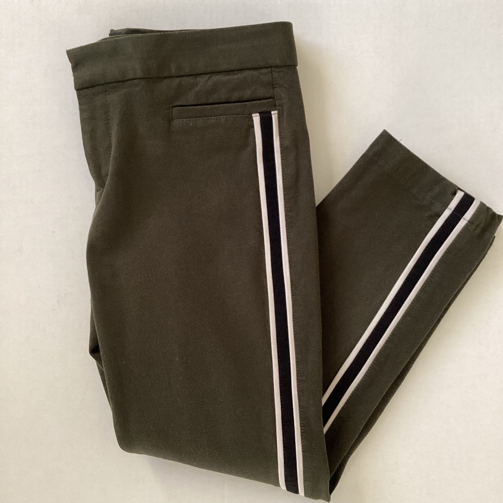 Banana Republic Army Green Striped Sloan Pants Size 2